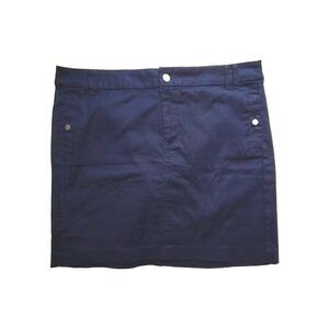 5/$25 Gap A-Line Skirt Womens 14 Solid Pockets Stretch Cotton Navy